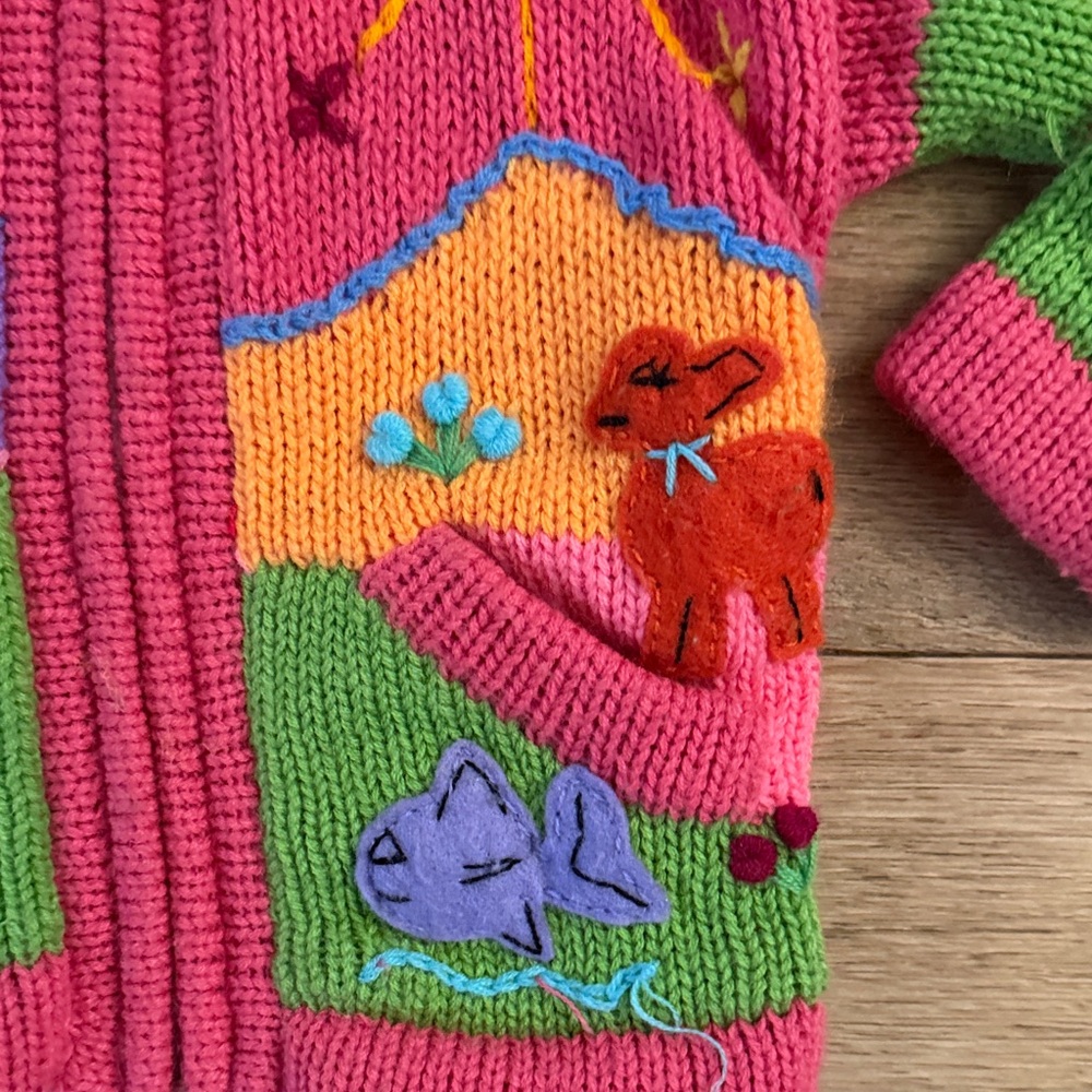 Colorful patchwork Kids' Hooded Sweater - Picture 3 of 5